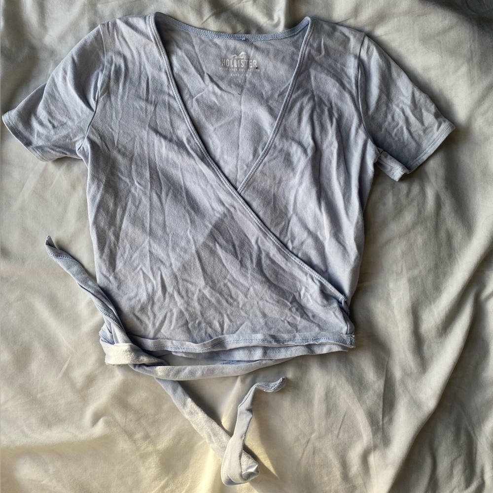 Hollister Light Blue Wrap Baby Tee